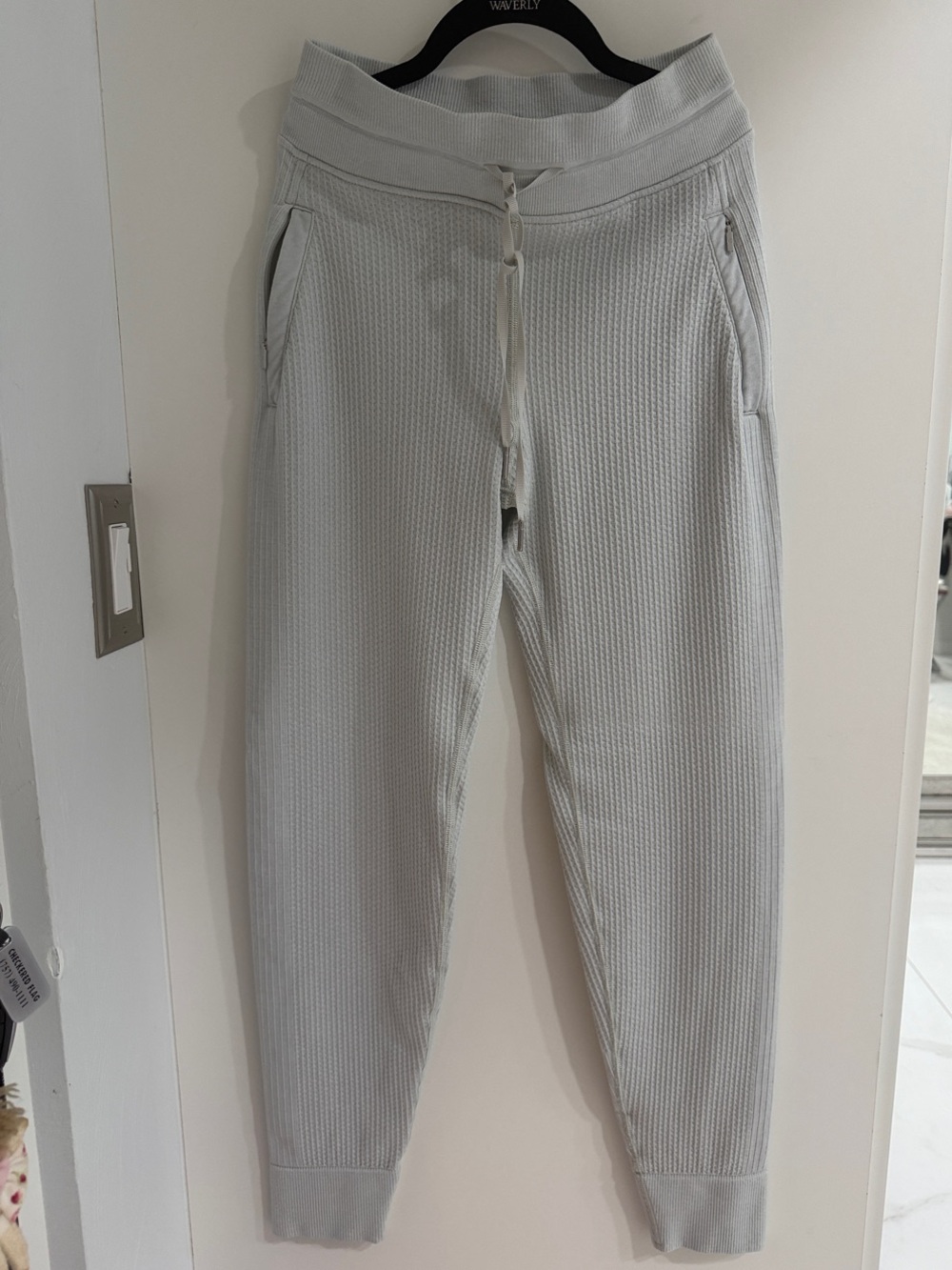 lululemon athletica Light Gray Waffle-Knit Joggers